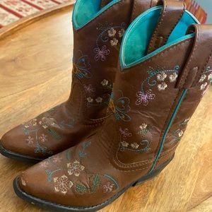 Girls leather cowboy boots